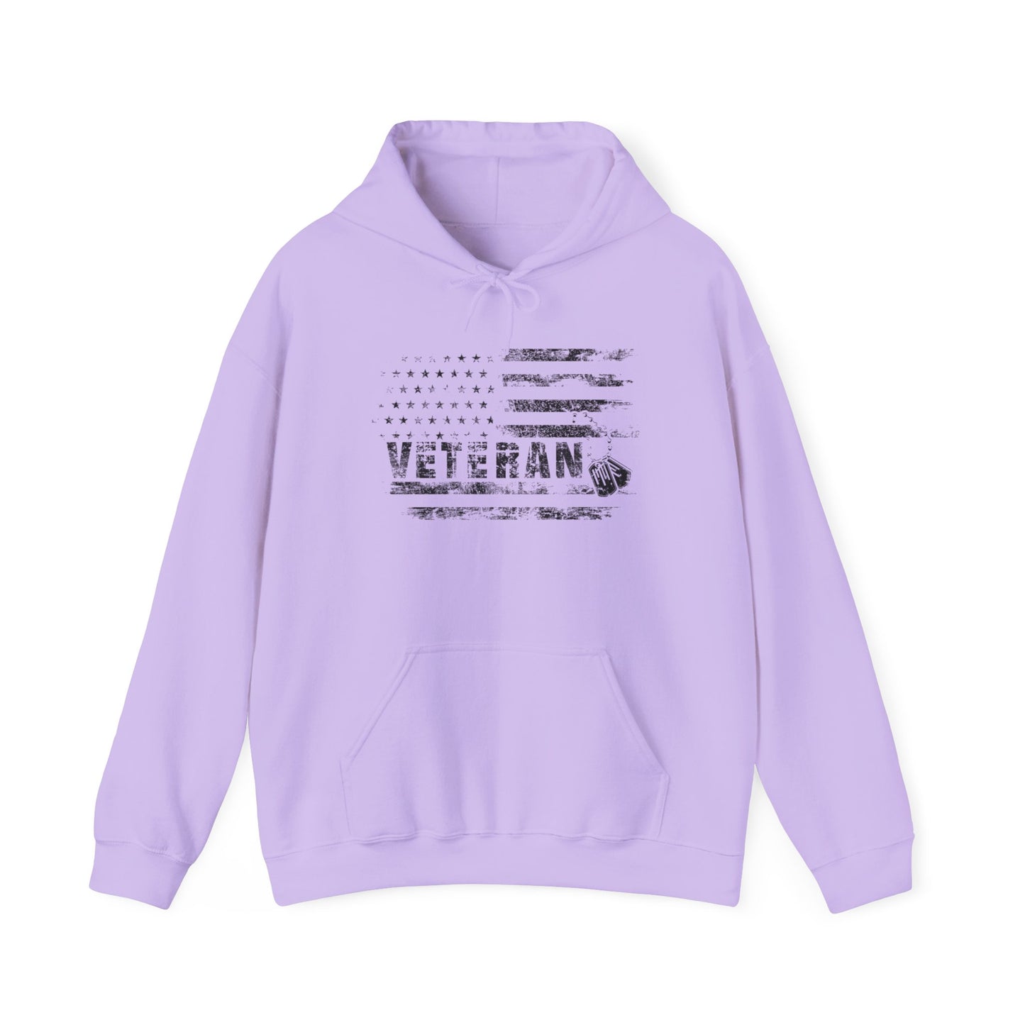Veteran White Hoodie (black logo)
