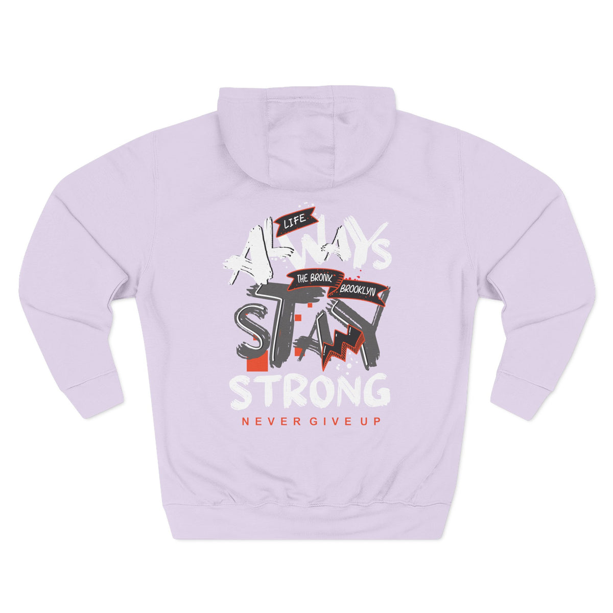 1.3 Confident Clothing Never Give Up Inspirational Fleece Hoodie
