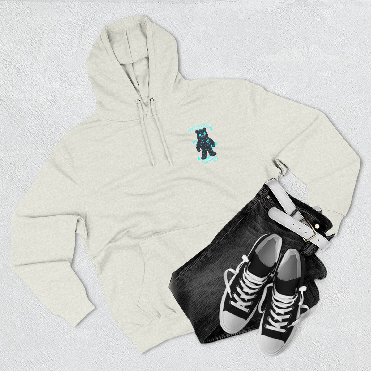 0.12 Confident Clothing Superstar Bear Graphic Fleece Hoodie