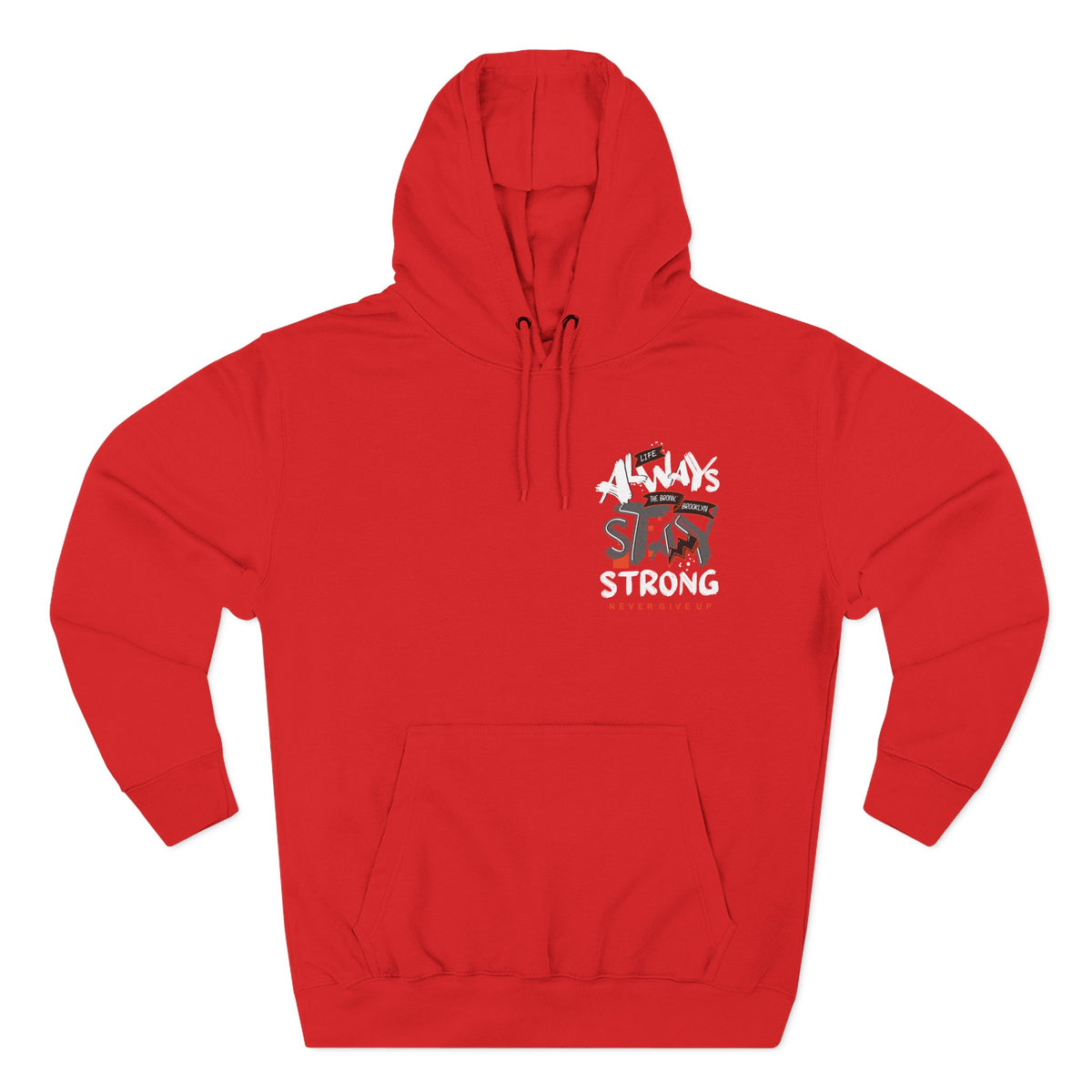 1.3 Confident Clothing Never Give Up Inspirational Fleece Hoodie
