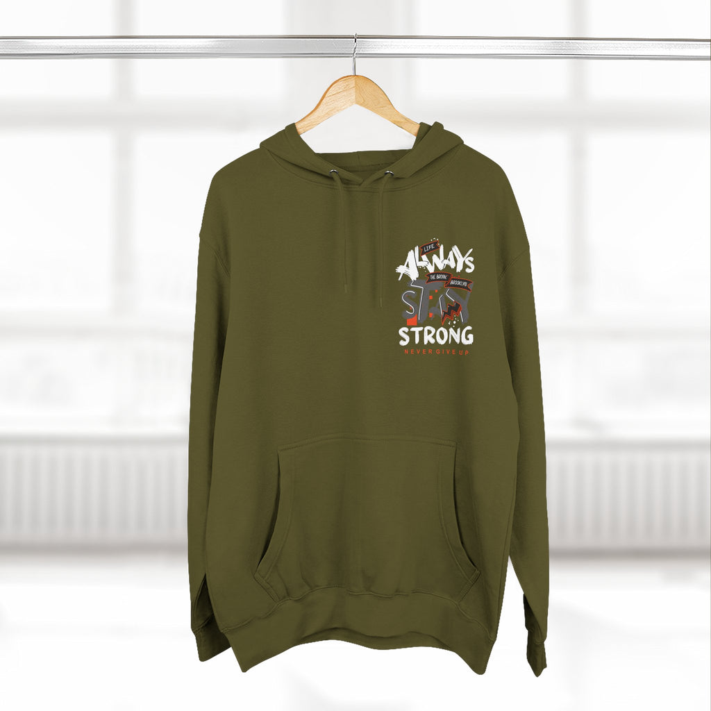 1.3 Confident Clothing Never Give Up Inspirational Fleece Hoodie
