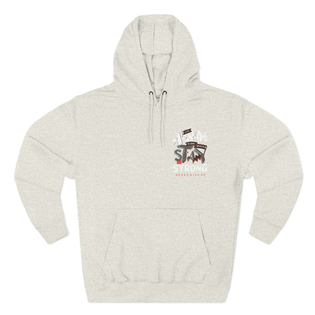 1.3 Confident Clothing Never Give Up Inspirational Fleece Hoodie