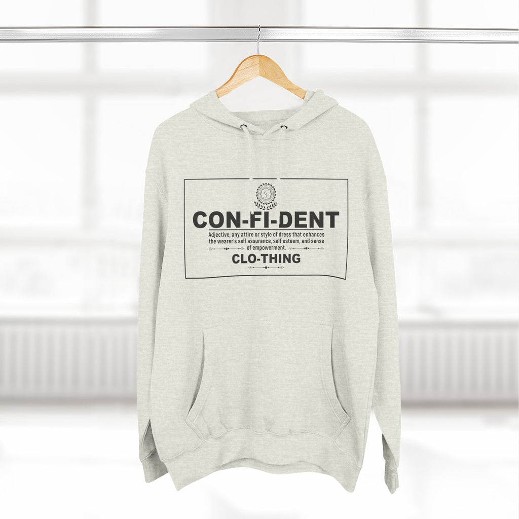 0.2 Confident Clothing Casual CON-FI-DENT Clothing Statement Fleece Hoodie