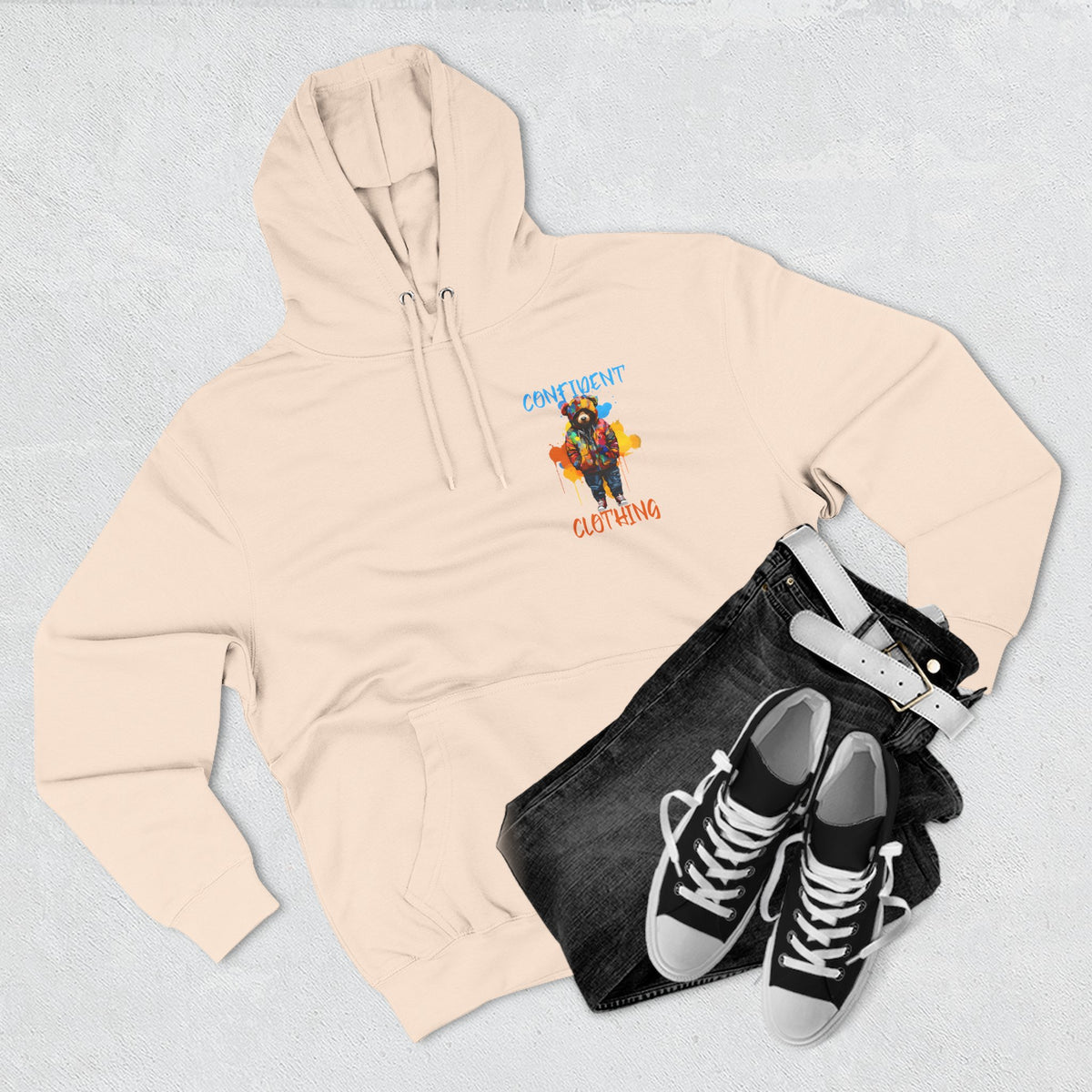 Confident Clothing Bear Graphic Fleece Hoodie