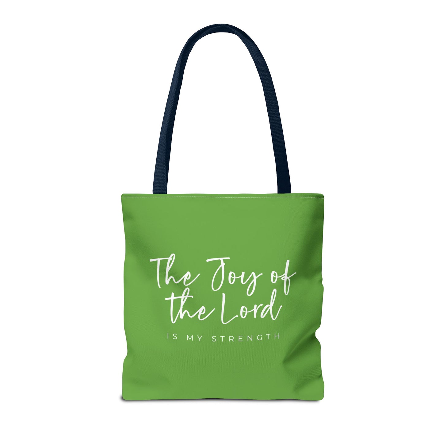 The Joy of the Lord is my Strength Tote Bag (kiwi green)