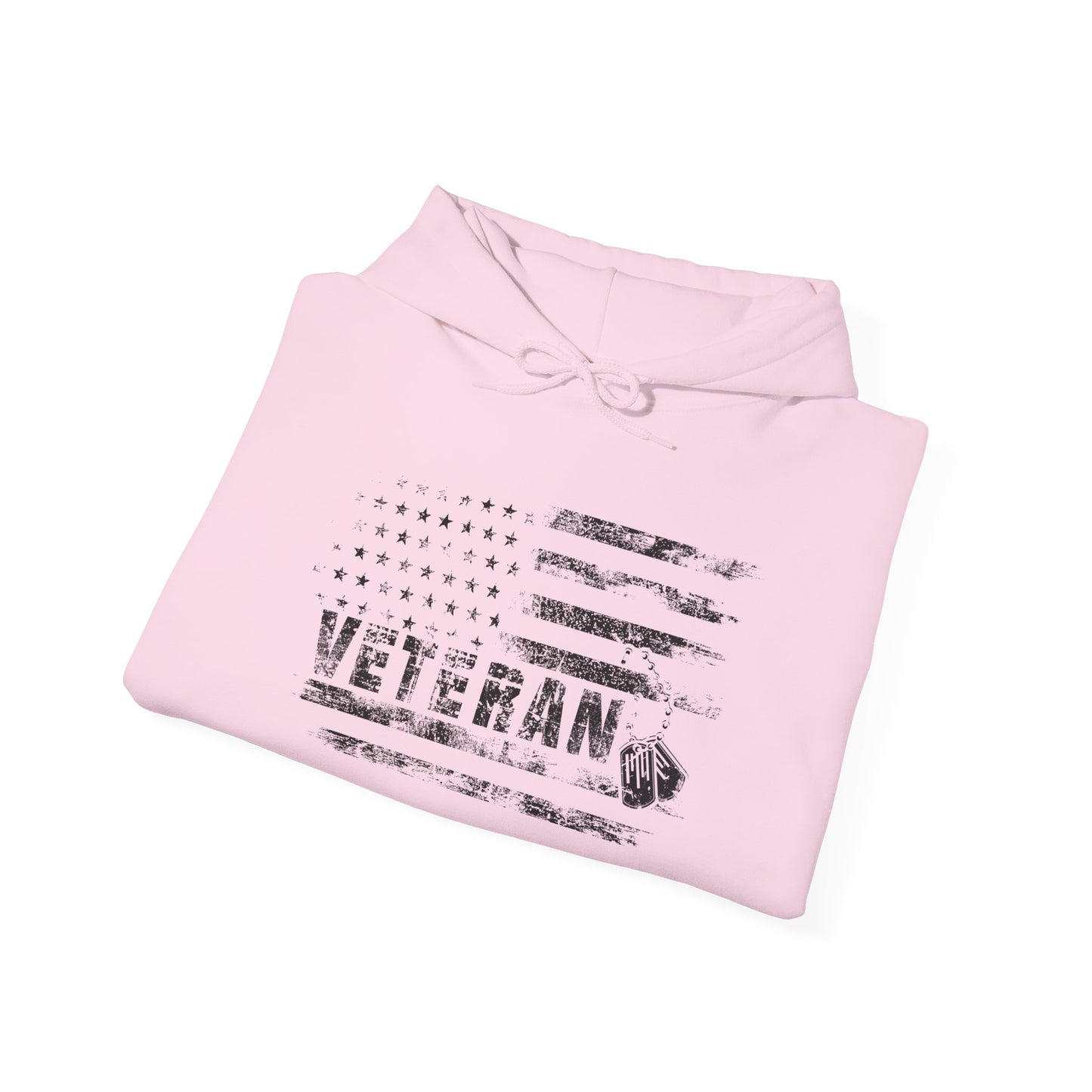 Veteran White Hoodie (black logo)