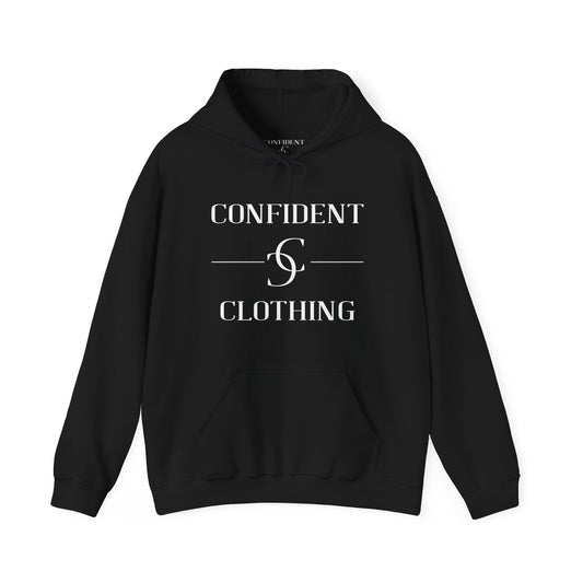cc (Unisex) multi-color Confident Clothing Luxury Hooded Sweatshirt (white logo line nc)