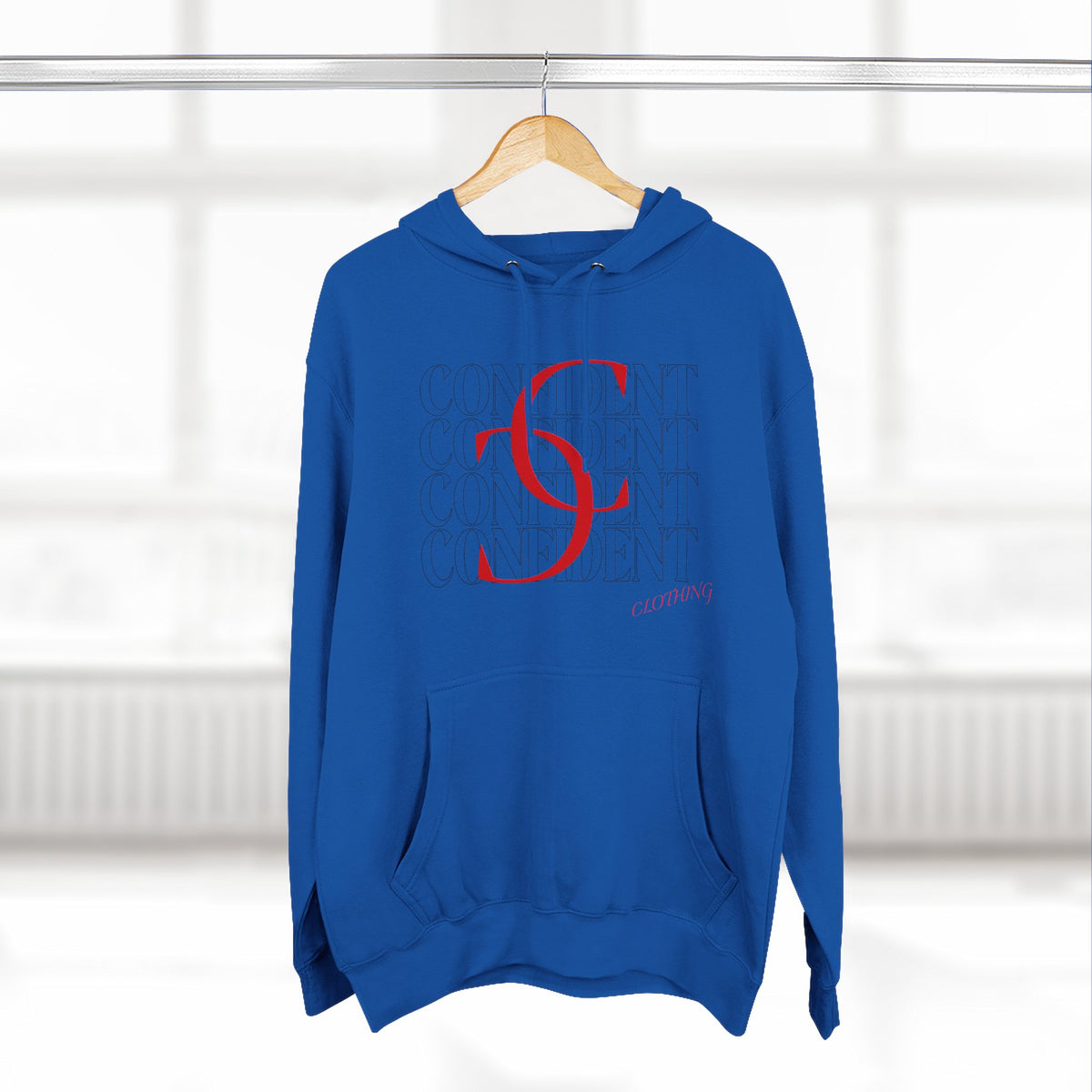 0.1 Confident Clothing Casual Minimalist Red Letter Graphic Fleece Hoodie