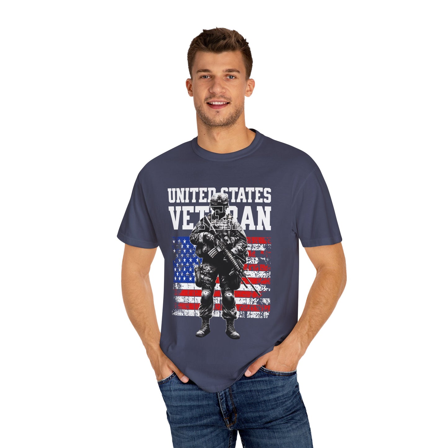 United States Veteran Unisex Garment-Dyed T-shirt