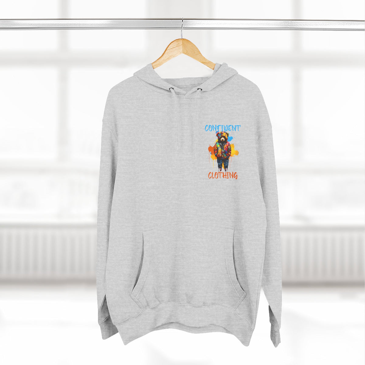 Confident Clothing Bear Graphic Fleece Hoodie