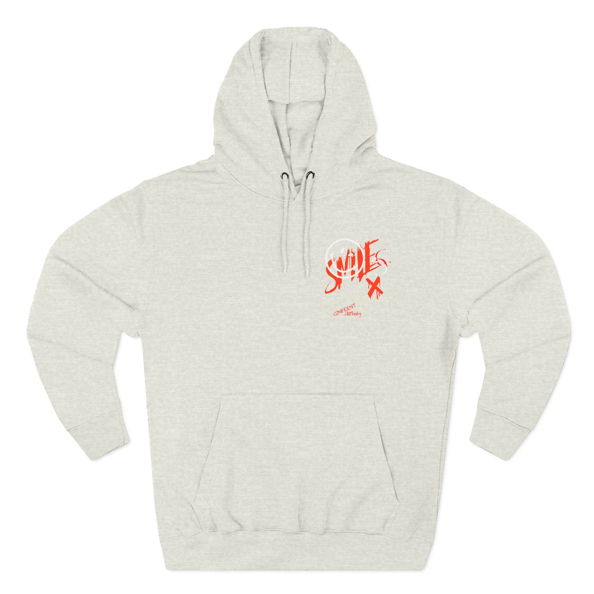 1.5 Confident Clothing Graffiti Hoodie – White “SMILE” Graphic