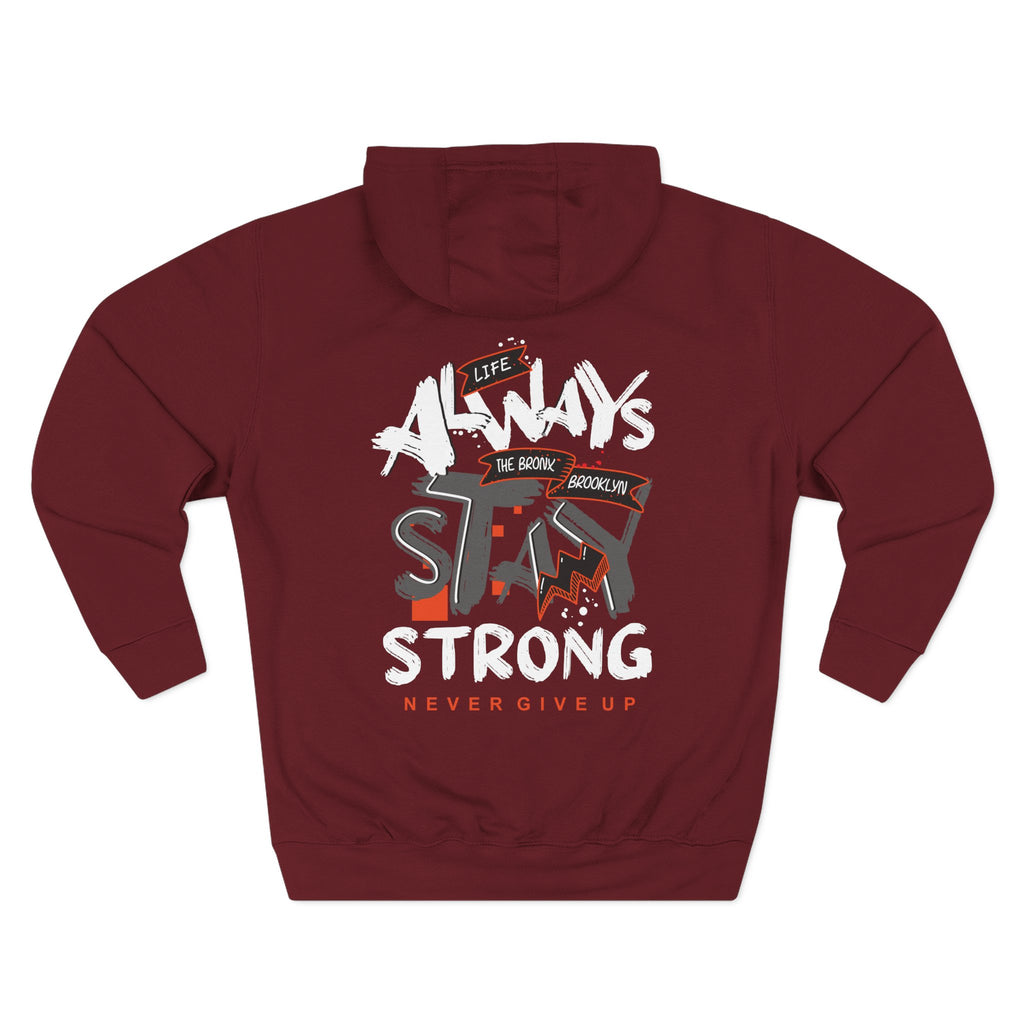 1.3 Confident Clothing Never Give Up Inspirational Fleece Hoodie