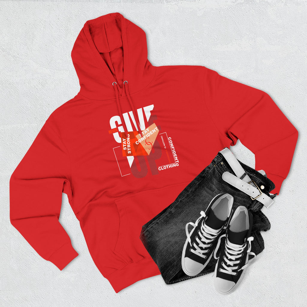 1.1 Confident Clothing Never Give Up Graphic Fleece Hoodie