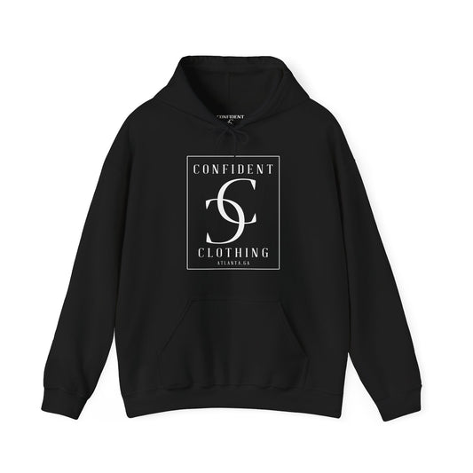 cc (Unisex) multi-color Confident Clothing Luxury Hooded Sweatshirt (frame white logo)