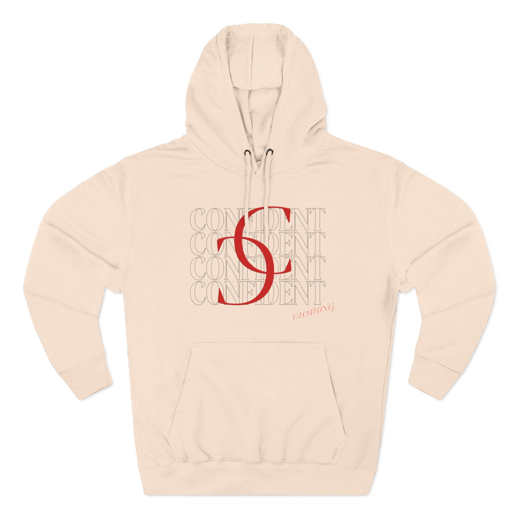 0.1 Confident Clothing Casual Minimalist Red Letter Graphic Fleece Hoodie