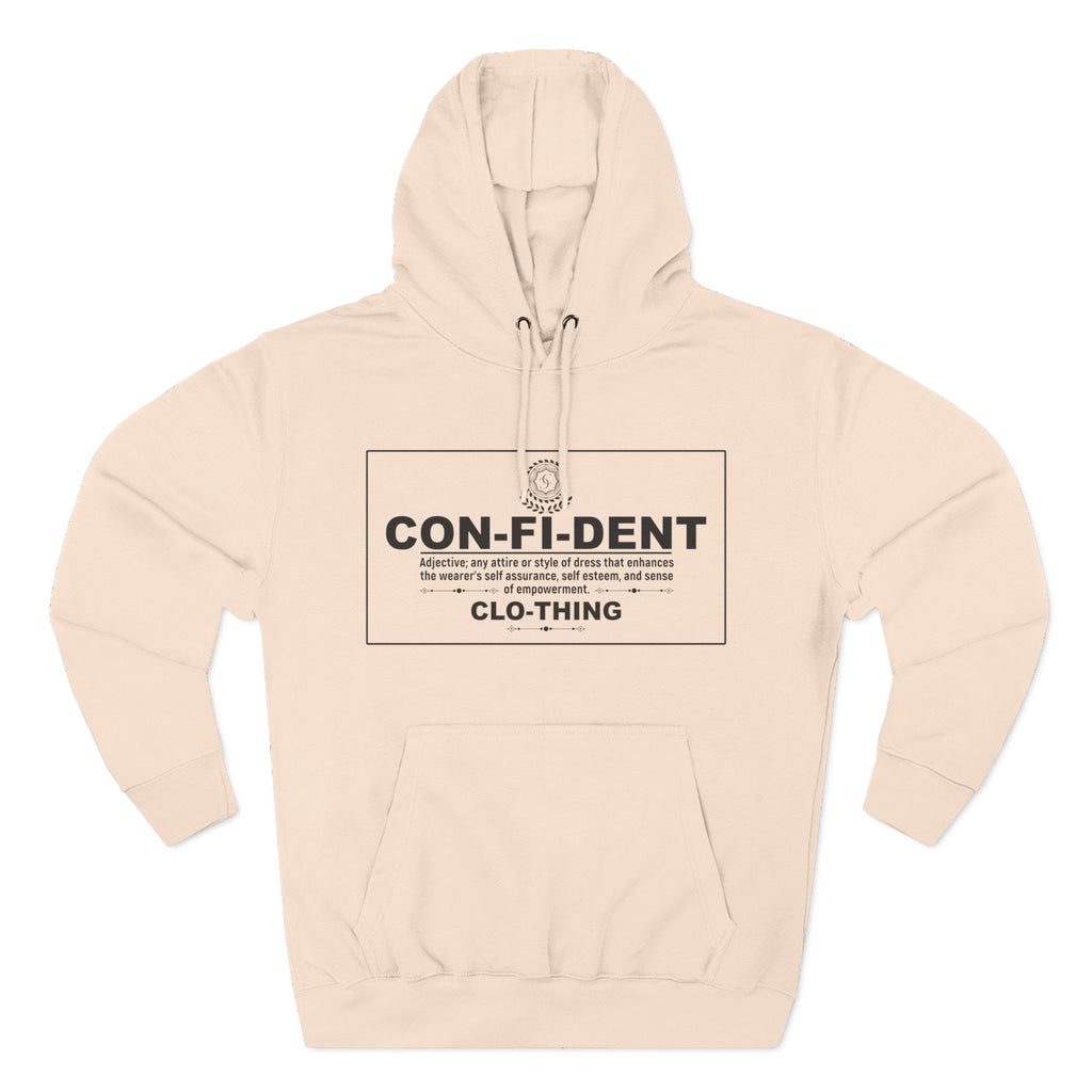 0.2 Confident Clothing Casual CON-FI-DENT Clothing Statement Fleece Hoodie