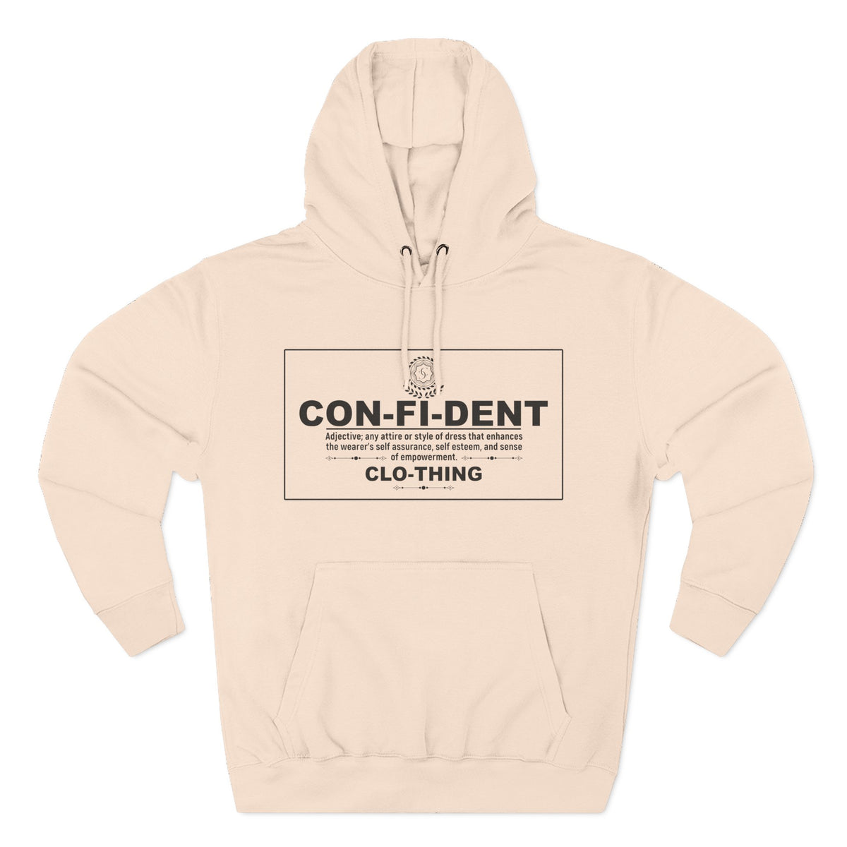0.2 Confident Clothing Casual CON-FI-DENT Clothing Statement Fleece Hoodie