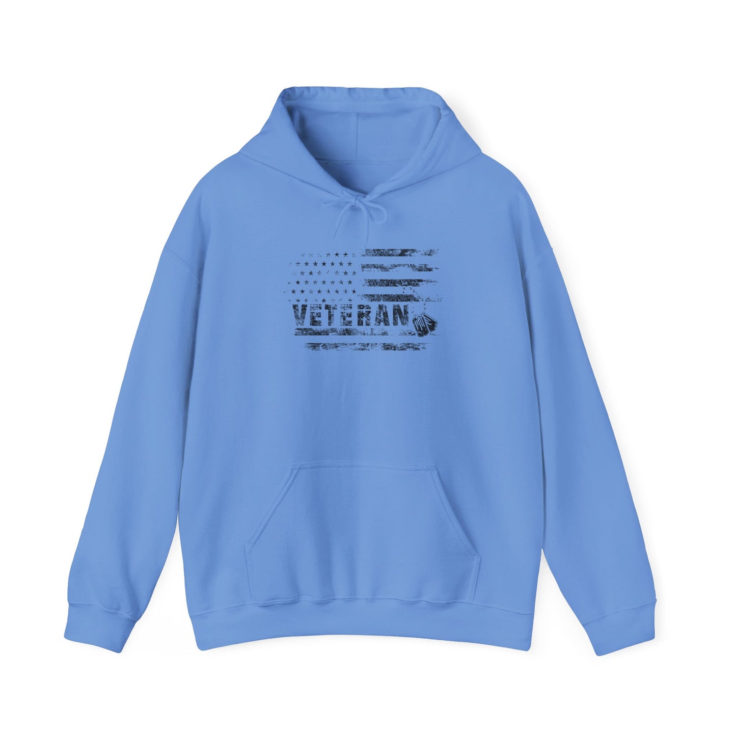 Veteran White Hoodie (black logo)