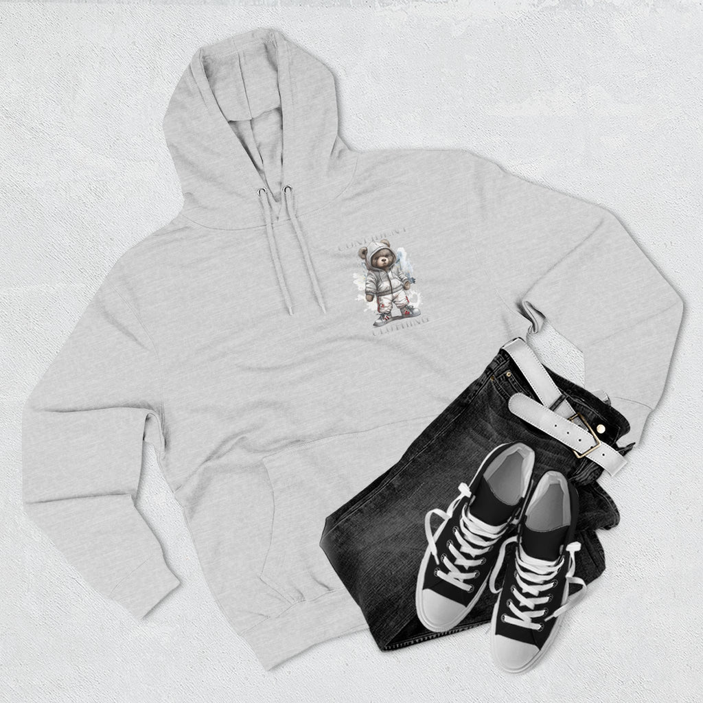 Confident Climbing Astronaut Snow Bear Fleece Hoodie