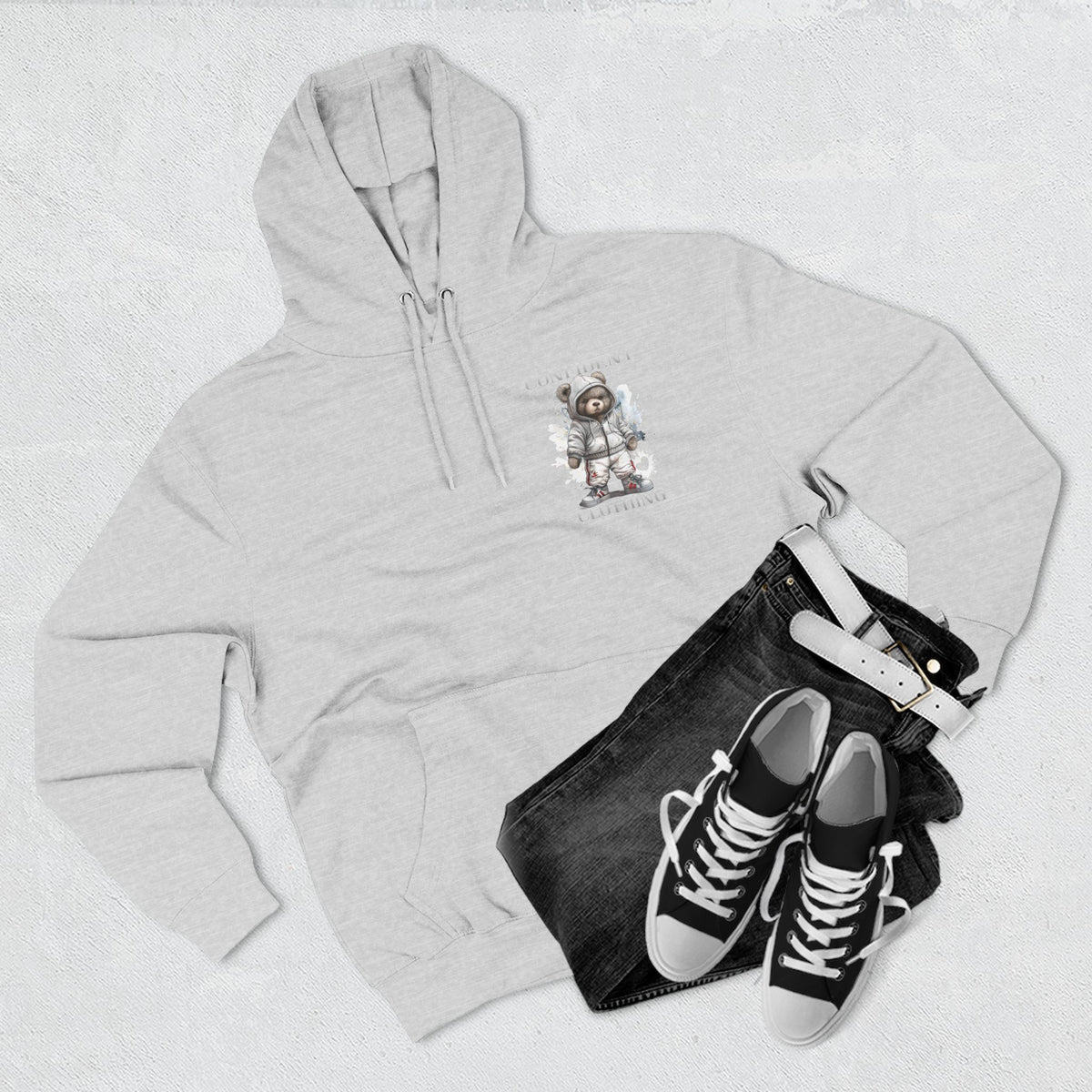 Confident Climbing Astronaut Snow Bear Fleece Hoodie