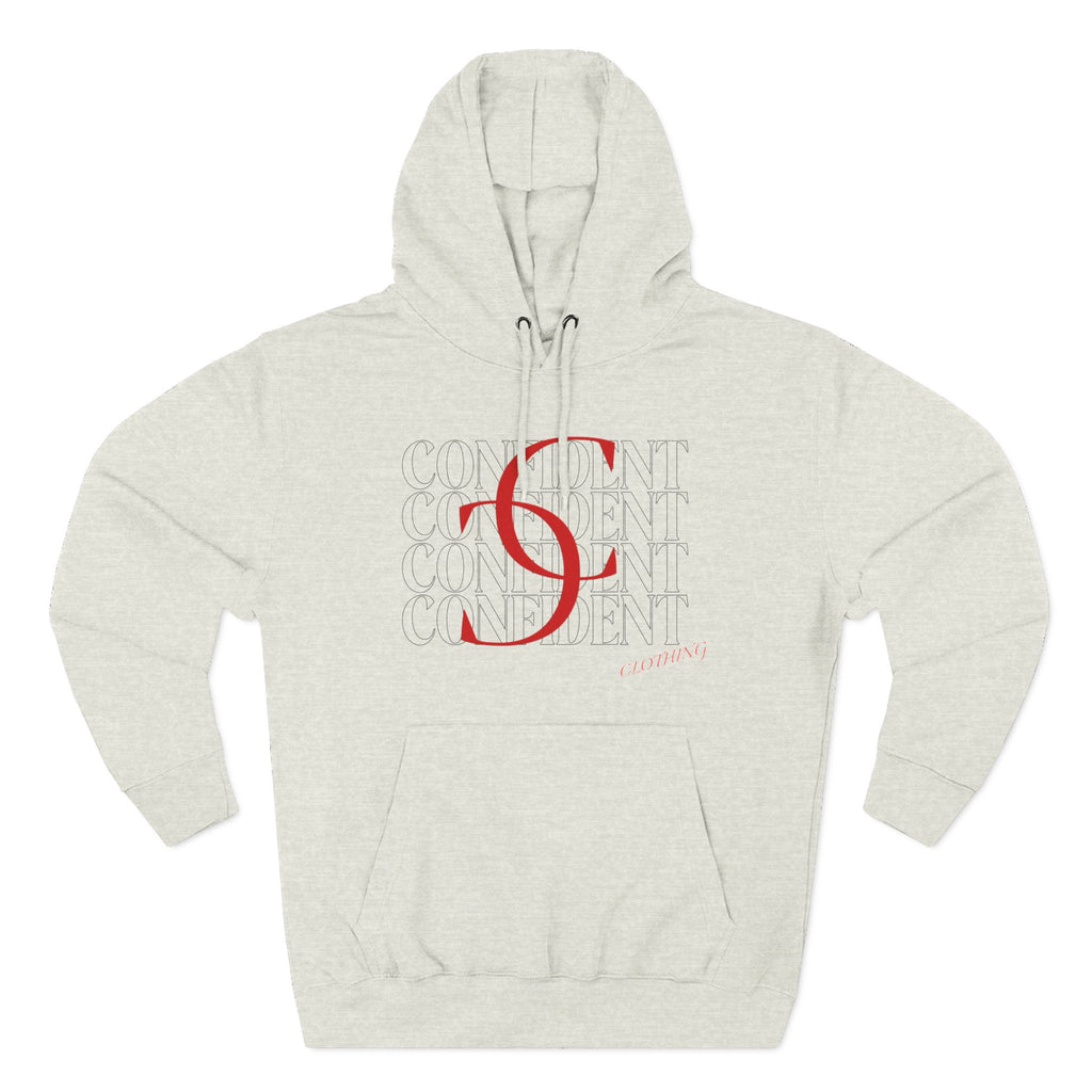 0.1 Confident Clothing Casual Minimalist Red Letter Graphic Fleece Hoodie