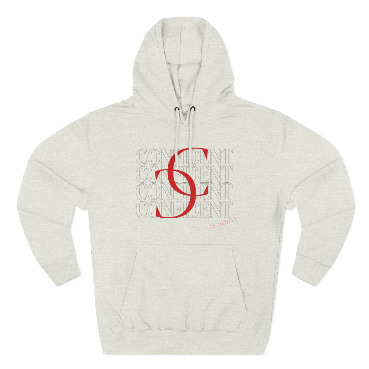 0.1 Confident Clothing Casual Minimalist Red Letter Graphic Fleece Hoodie