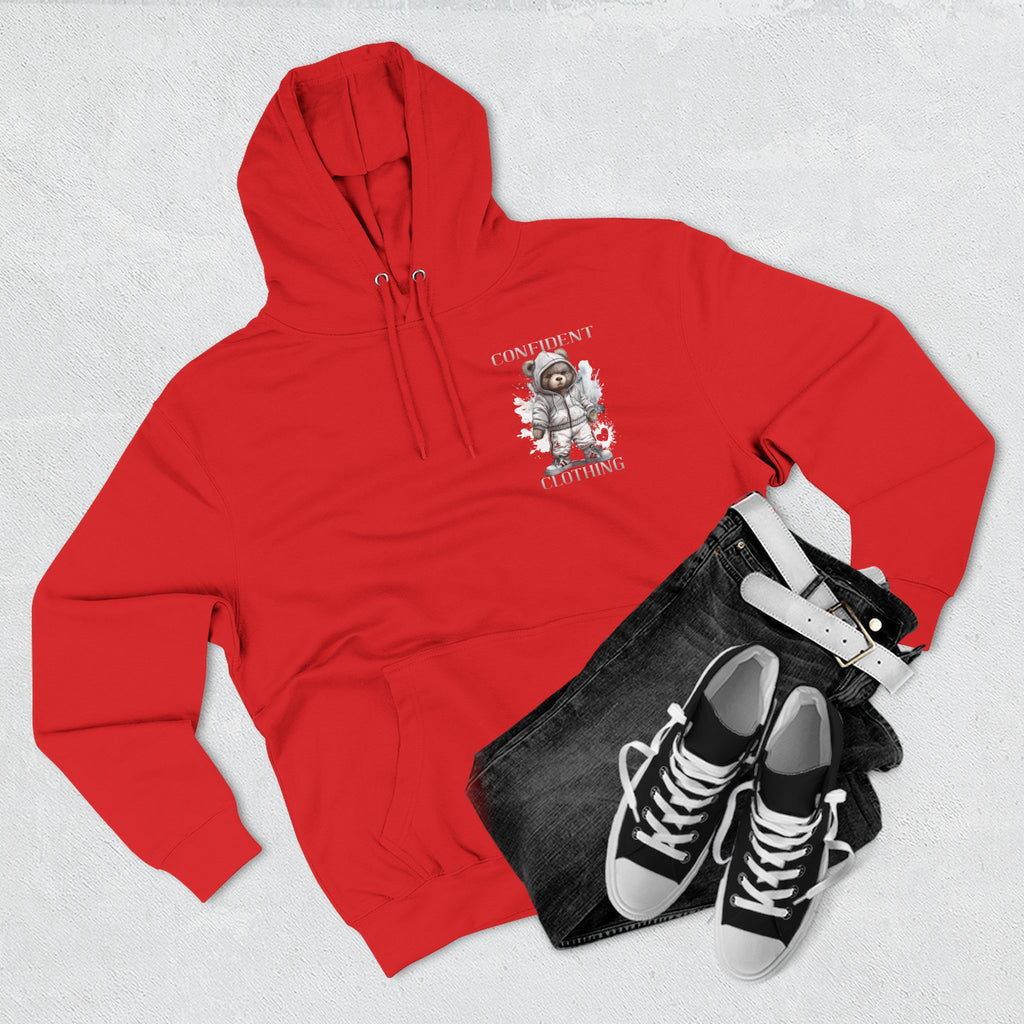 Confident Climbing Astronaut Snow Bear Fleece Hoodie