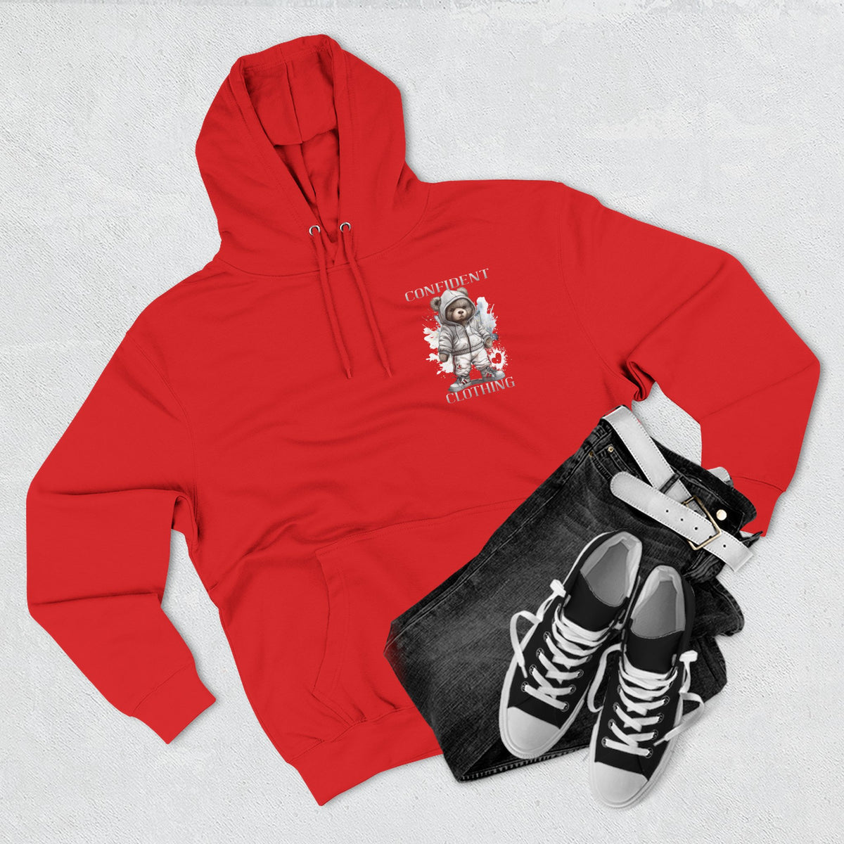 Confident Climbing Astronaut Snow Bear Fleece Hoodie