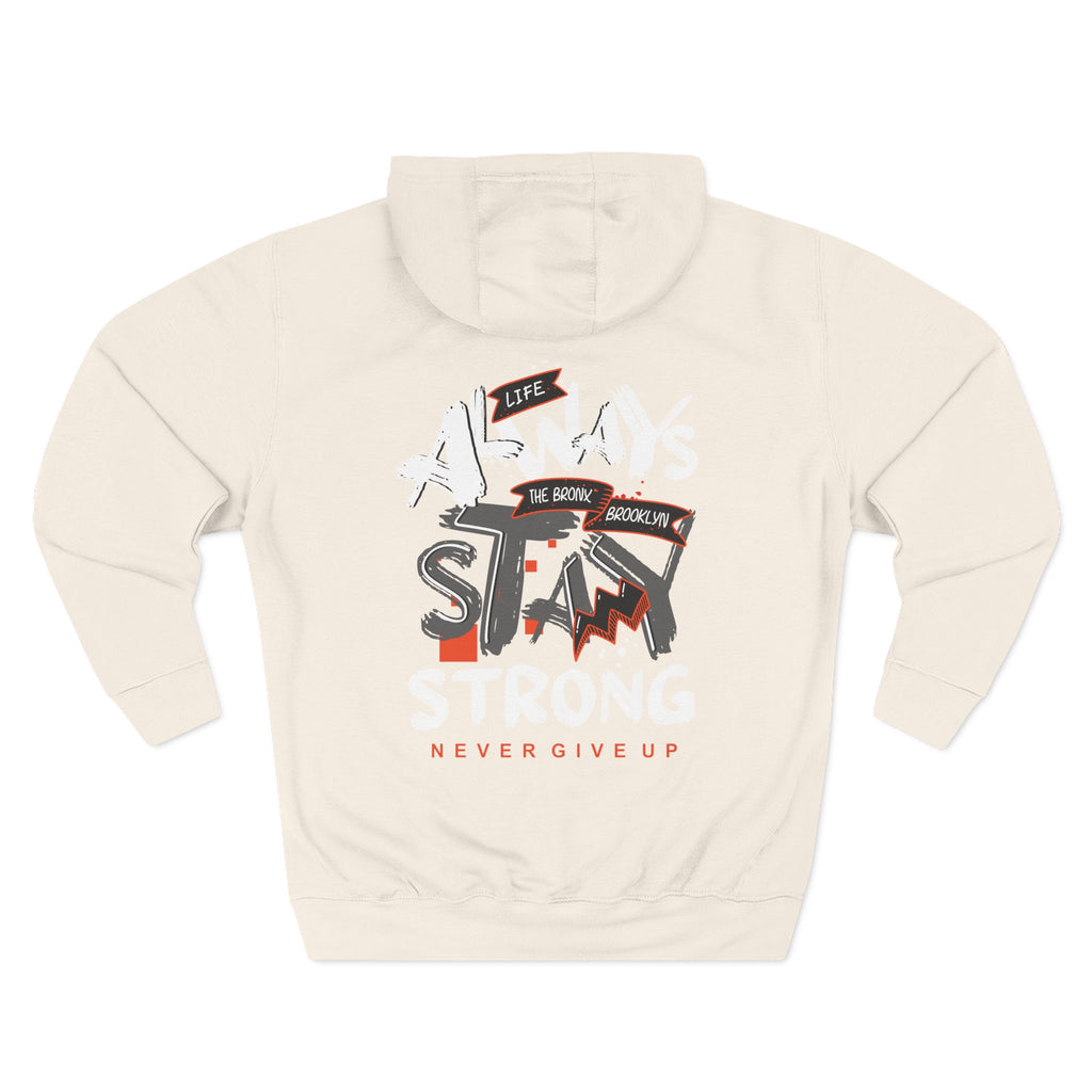 1.3 Confident Clothing Never Give Up Inspirational Fleece Hoodie