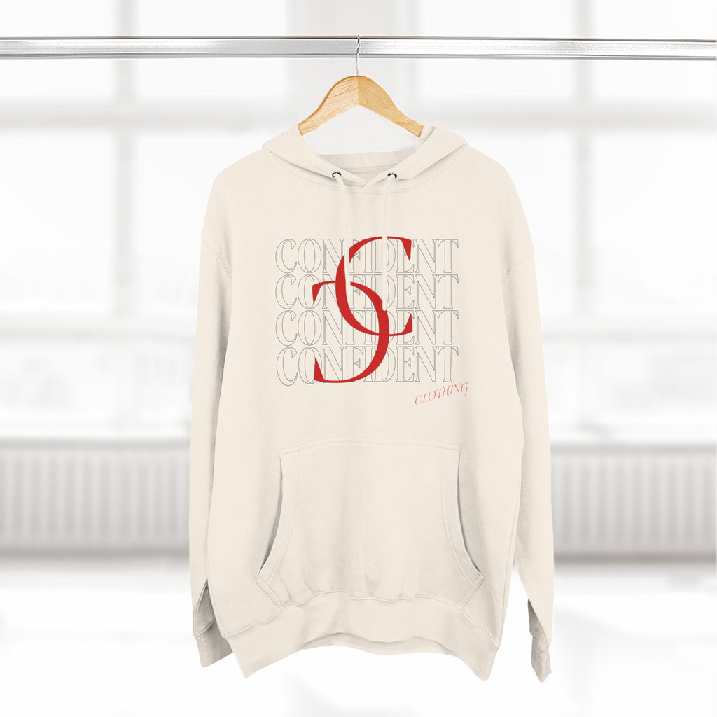0.1 Confident Clothing Casual Minimalist Red Letter Graphic Fleece Hoodie