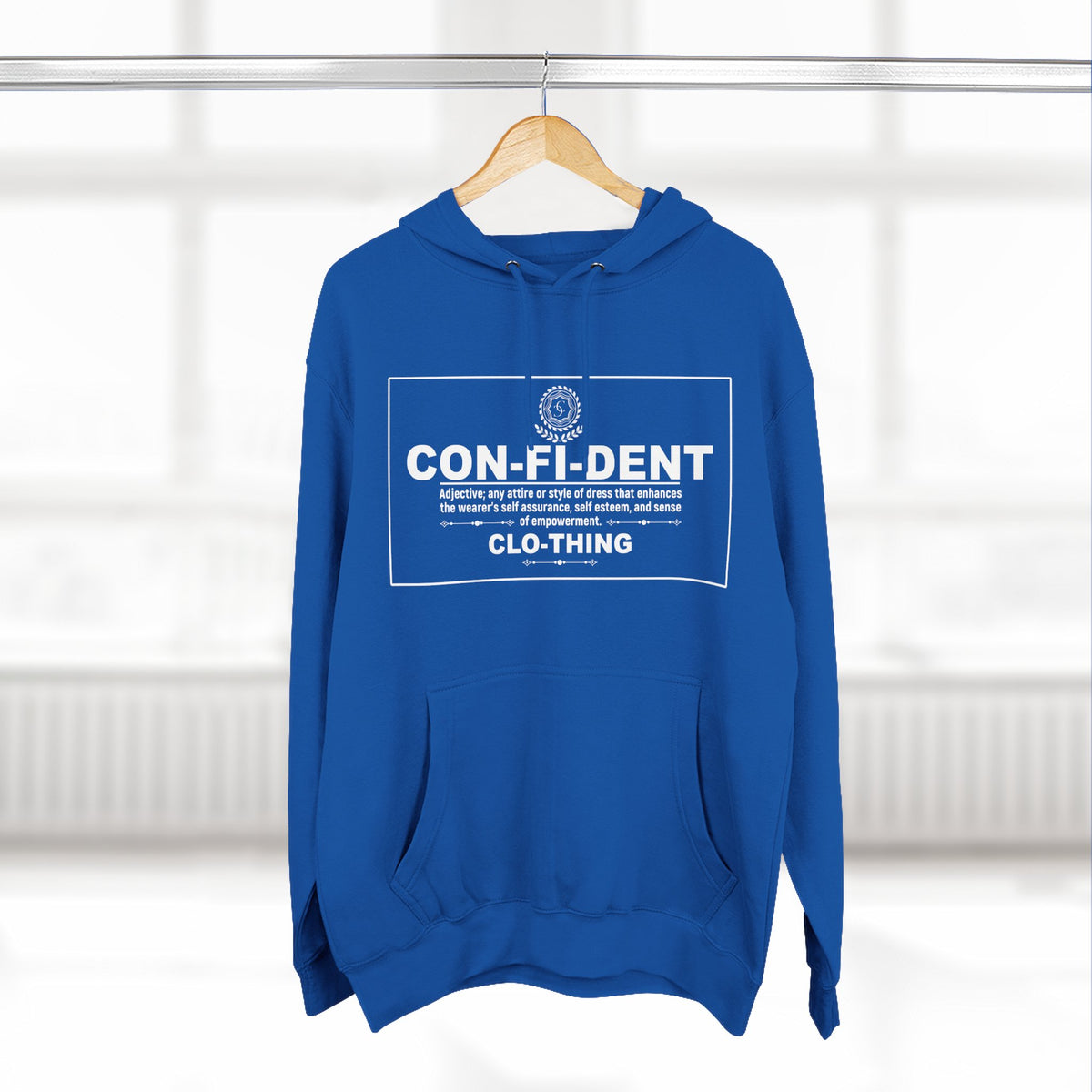0.2 Confident Clothing Casual CON-FI-DENT Clothing Statement Fleece Hoodie