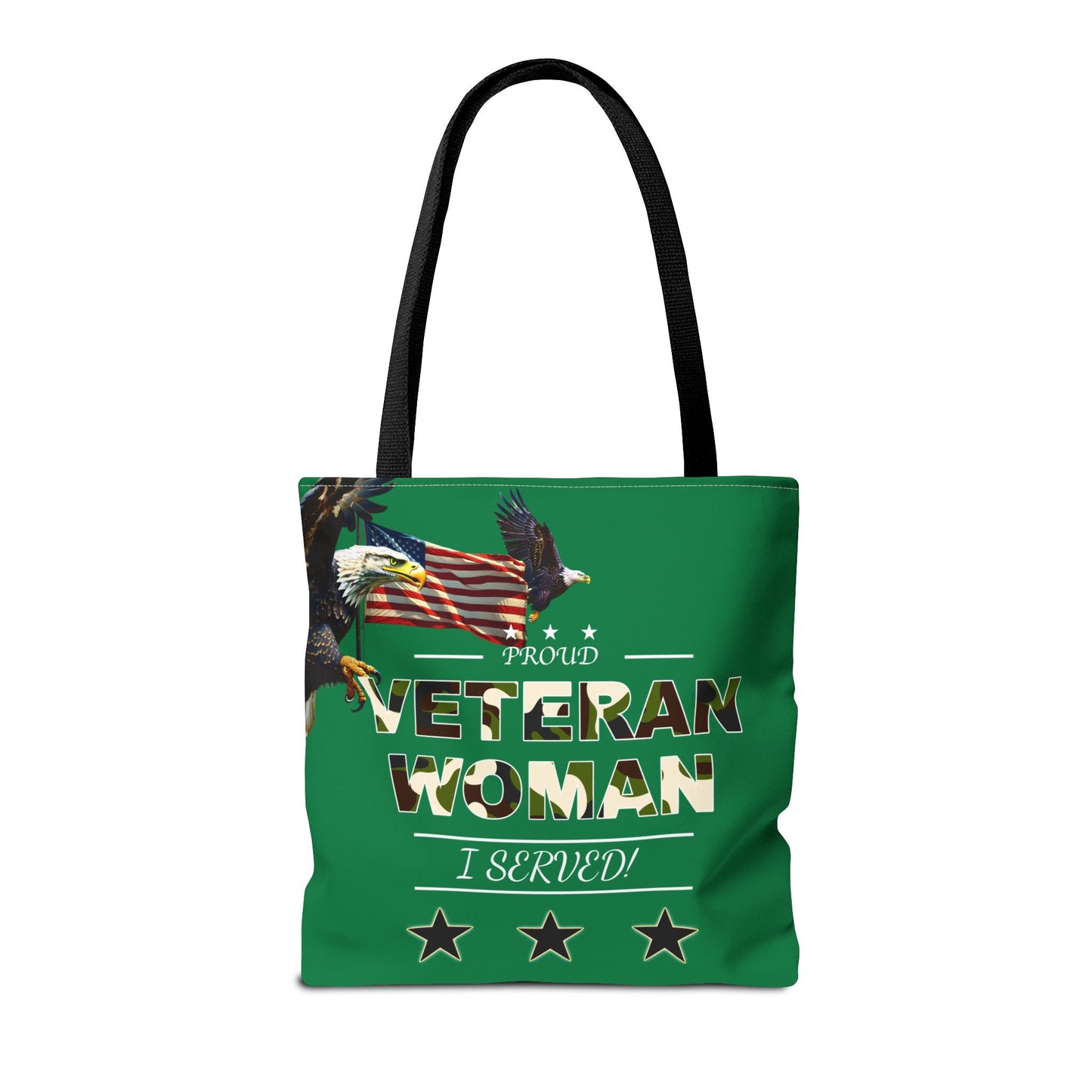Proud Veteran Woman Tote Bag (Green)