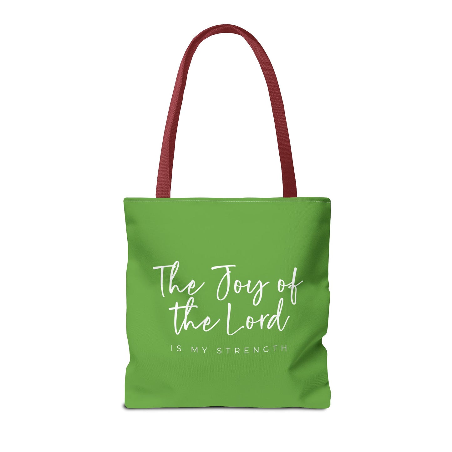 The Joy of the Lord is my Strength Tote Bag (kiwi green)