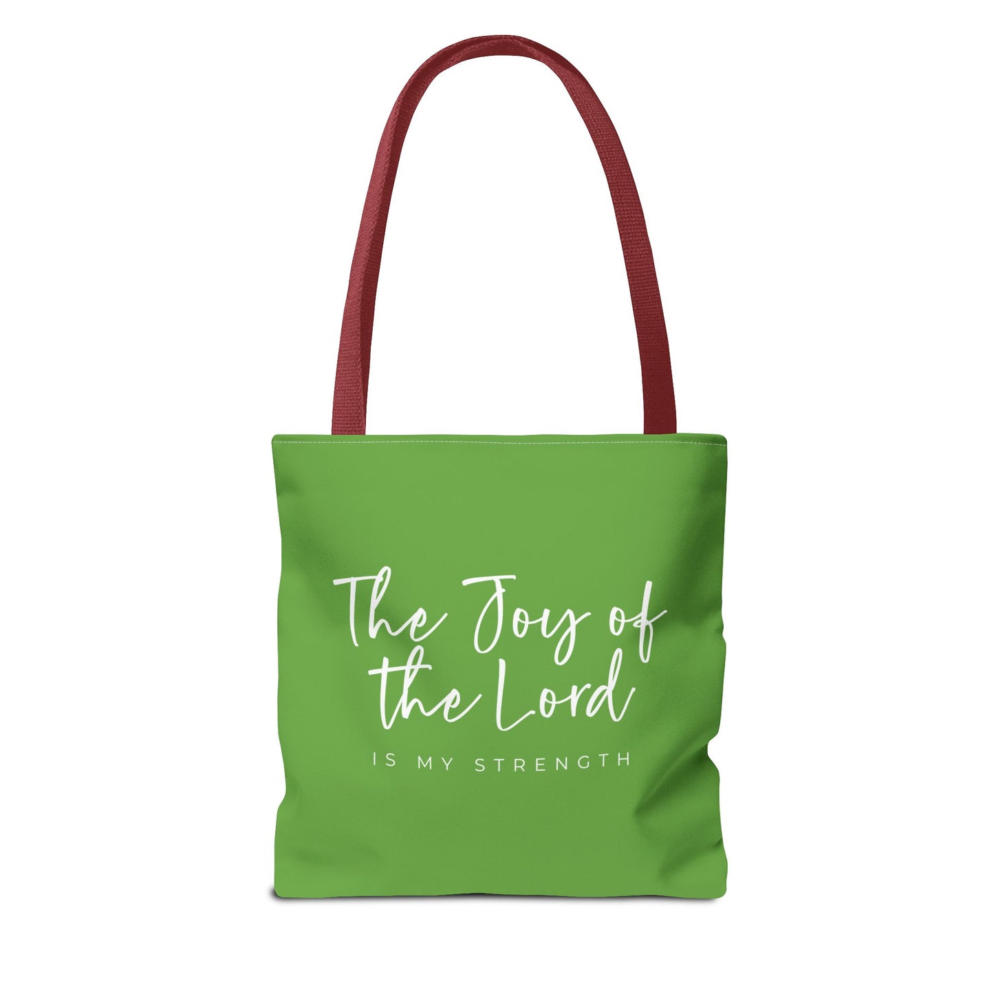 The Joy of the Lord is my Strength Tote Bag (kiwi green)