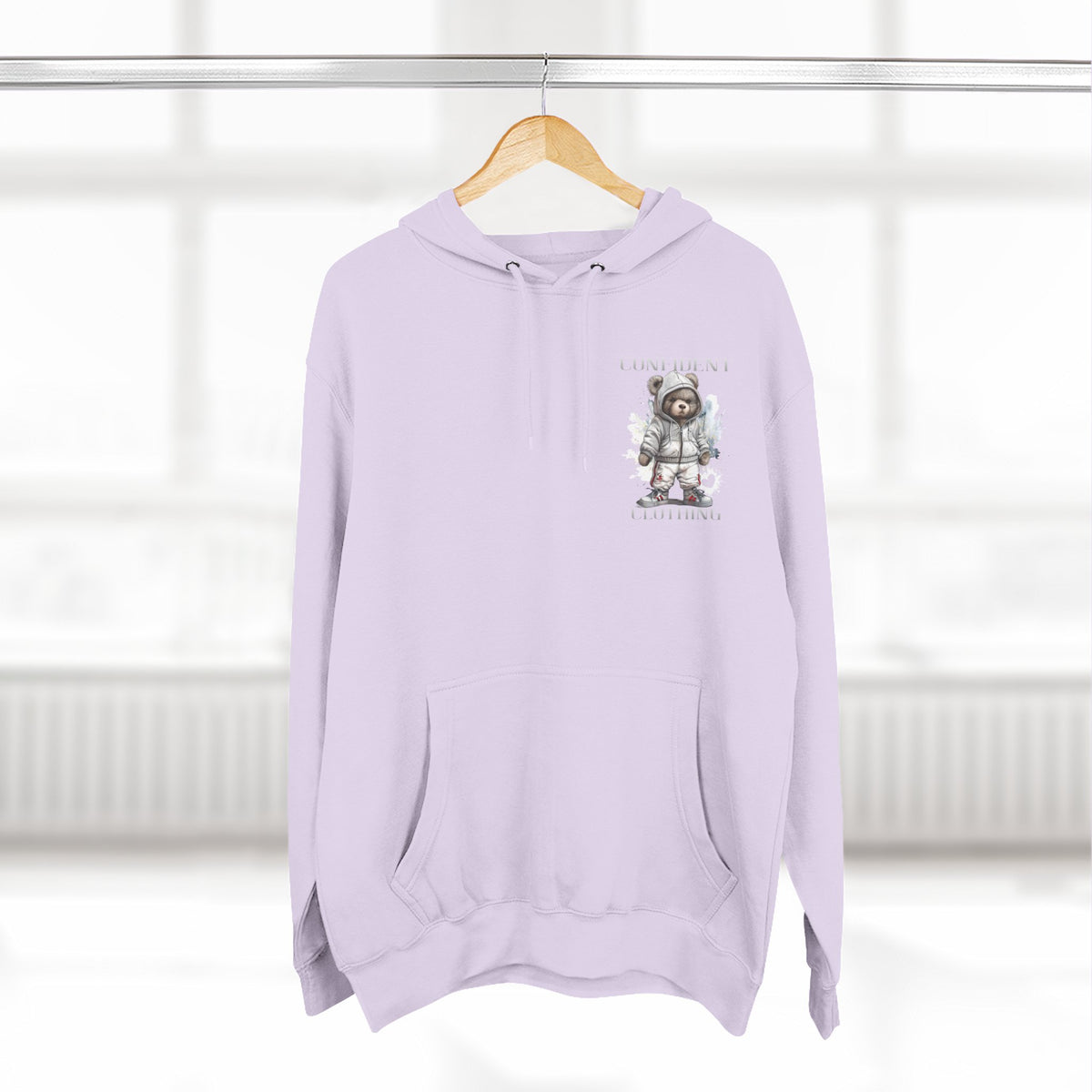 Confident Climbing Astronaut Snow Bear Fleece Hoodie