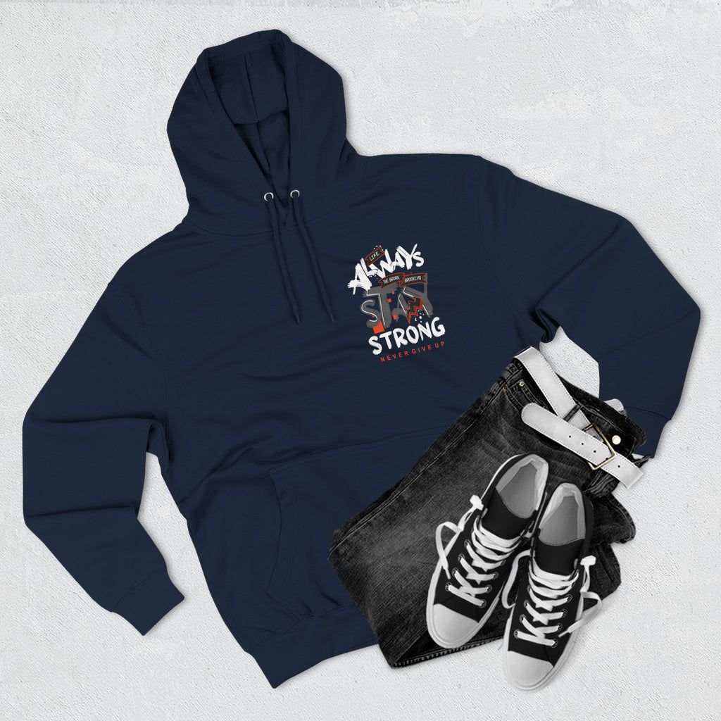 1.3 Confident Clothing Never Give Up Inspirational Fleece Hoodie