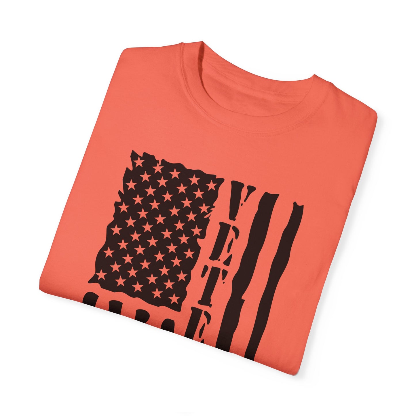 Veteran 2 Unisex Garment-Dyed T-shirt (white) black logo