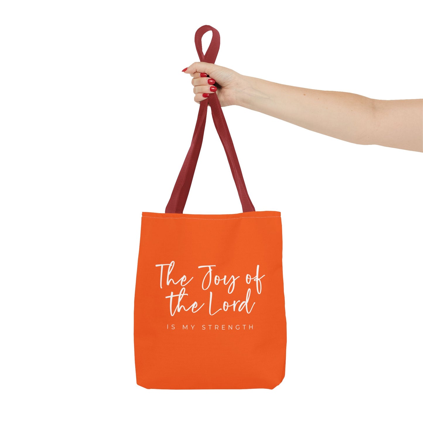 The Joy of the Lord is my Strength Tote Bag (orange)