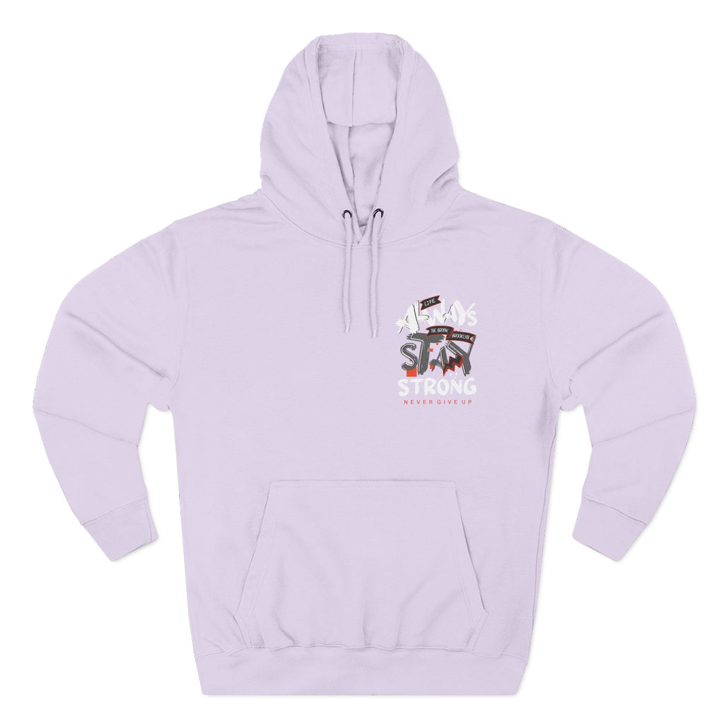 1.3 Confident Clothing Never Give Up Inspirational Fleece Hoodie