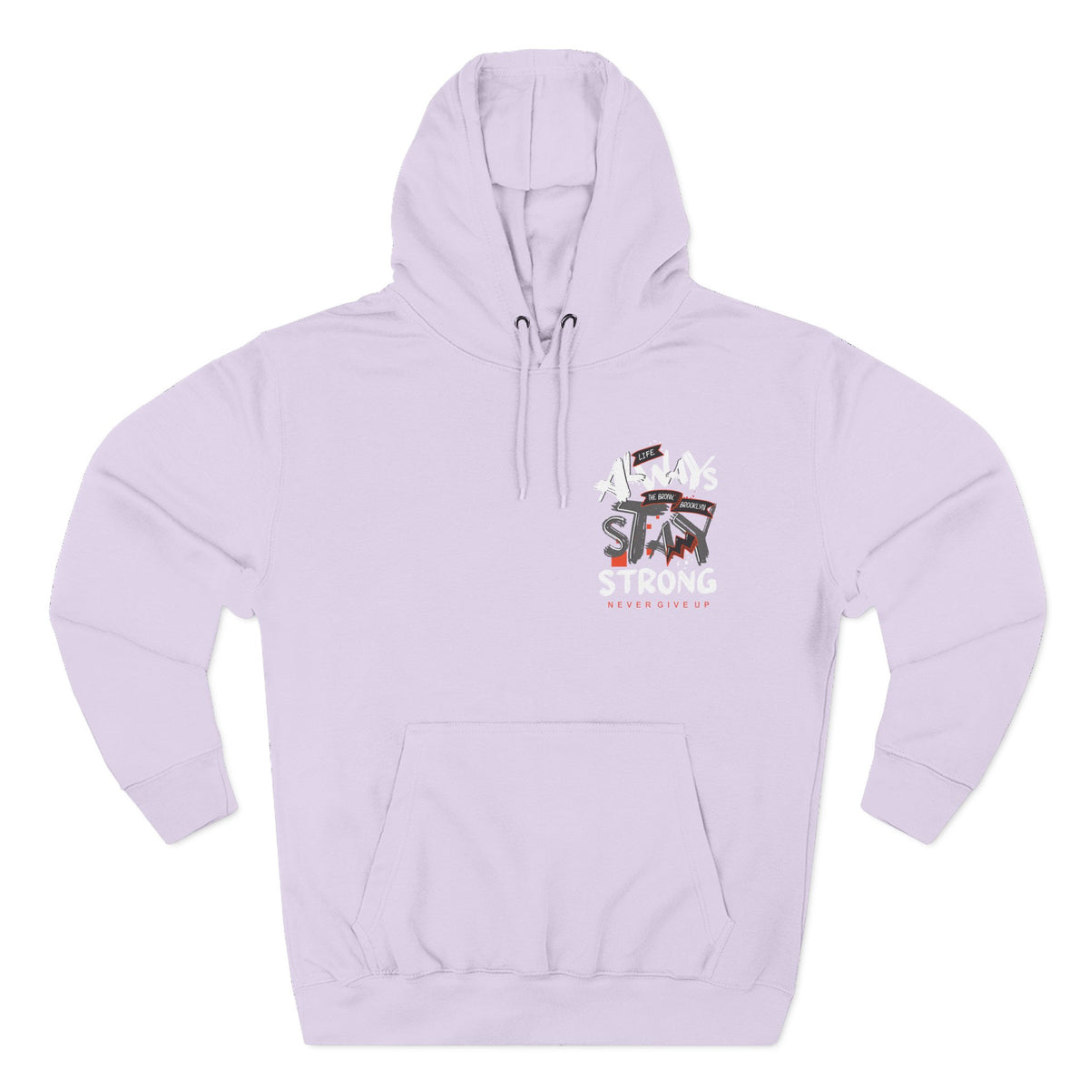 1.3 Confident Clothing Never Give Up Inspirational Fleece Hoodie