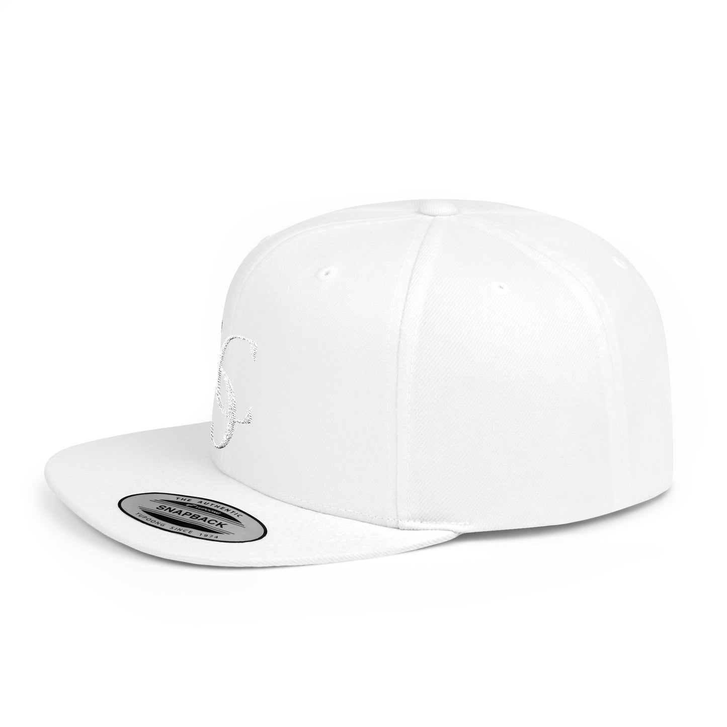 (hats) Confident Clothing Flat Bill Snapback (big logo white cc)