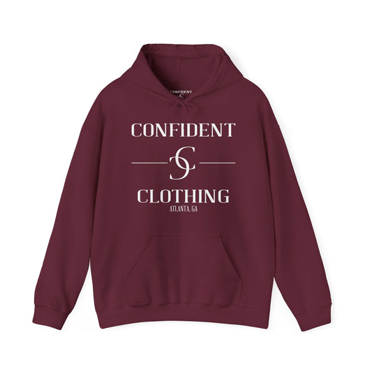 cc (Unisex) multi-color Confident Clothing Luxury Hooded Sweatshirt (white logo)