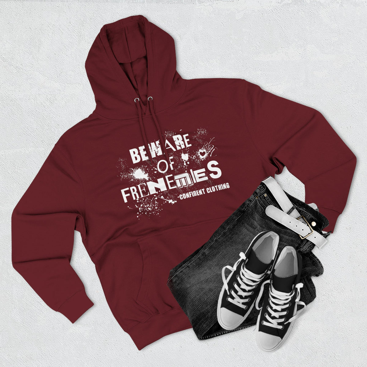 0.6 Confident Clothing Beware of Frenemies Graphic Fleece Hoodie