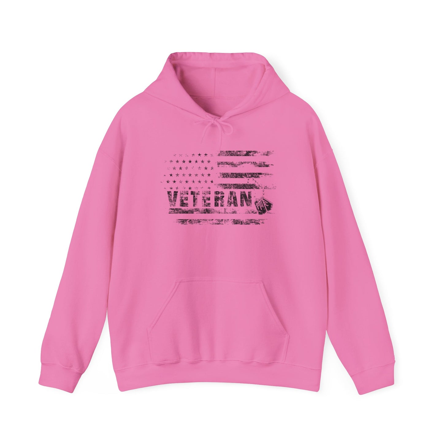 Veteran White Hoodie (black logo)