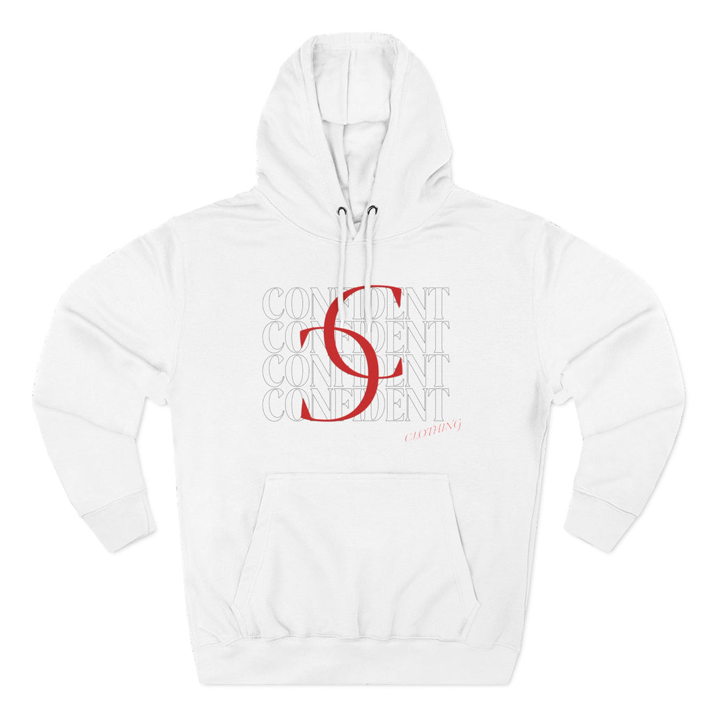 0.1 Confident Clothing Casual Minimalist Red Letter Graphic Fleece Hoodie