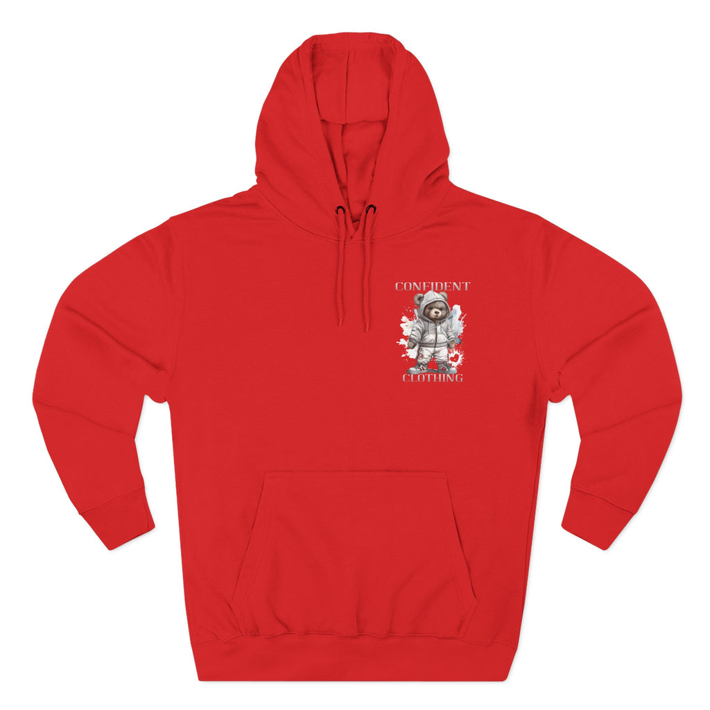 Confident Climbing Astronaut Snow Bear Fleece Hoodie