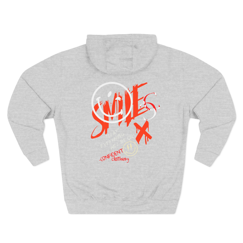 1.5 Confident Clothing Graffiti Hoodie – White “SMILE” Graphic