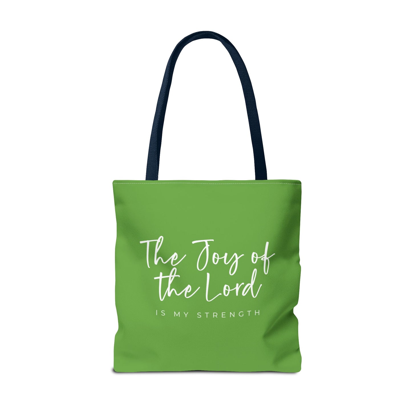 The Joy of the Lord is my Strength Tote Bag (kiwi green)