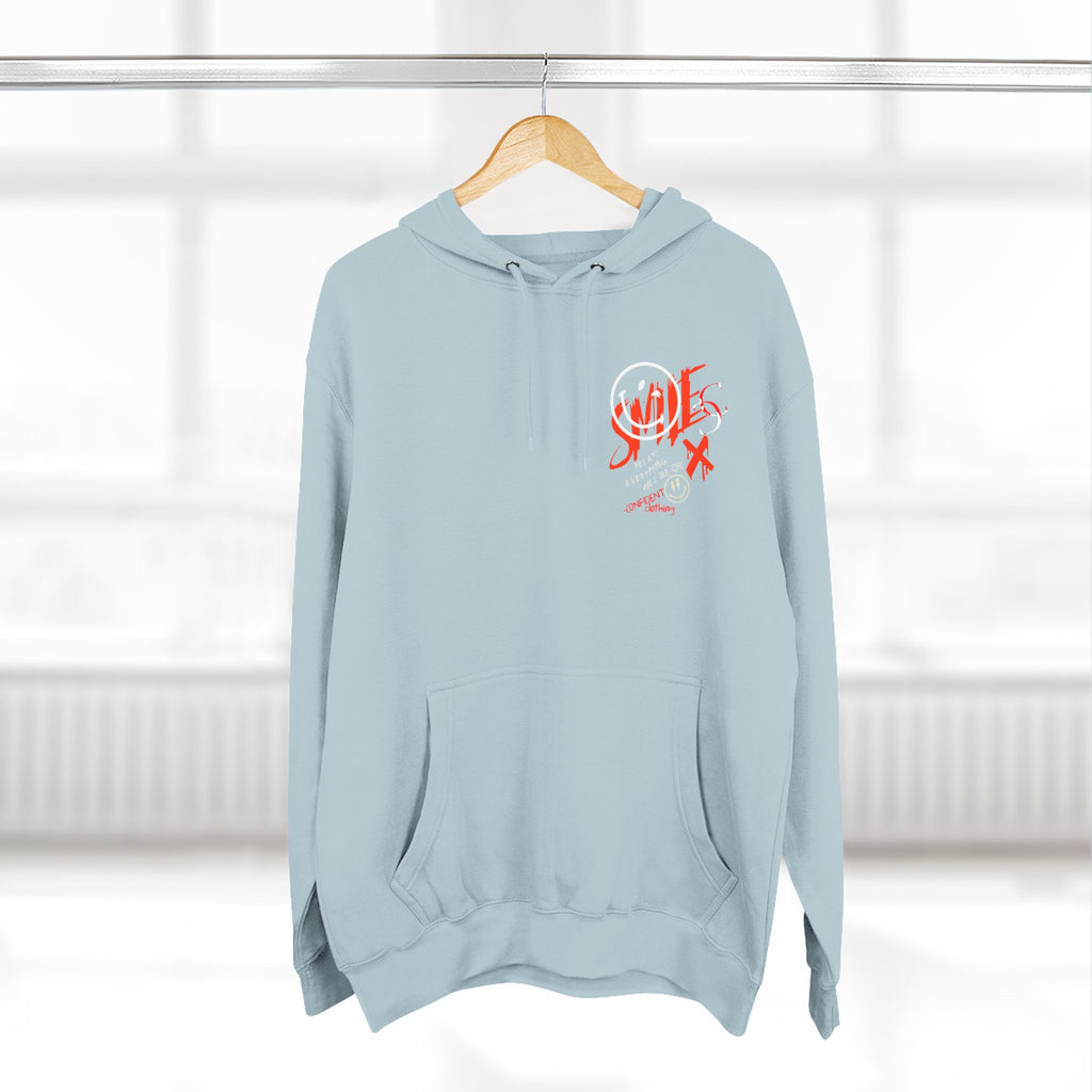 1.5 Confident Clothing Graffiti Hoodie – White “SMILE” Graphic